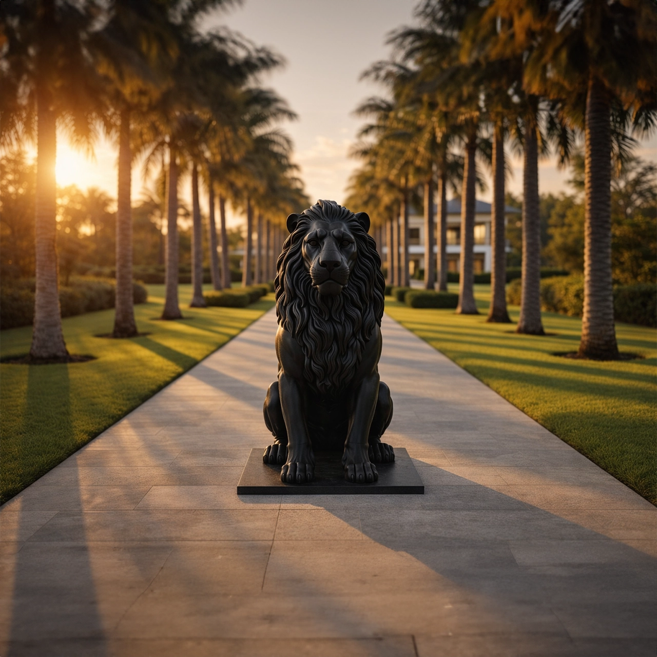 Sculpture Lion de l’Atlas Assis – Intérieur & Extérieur