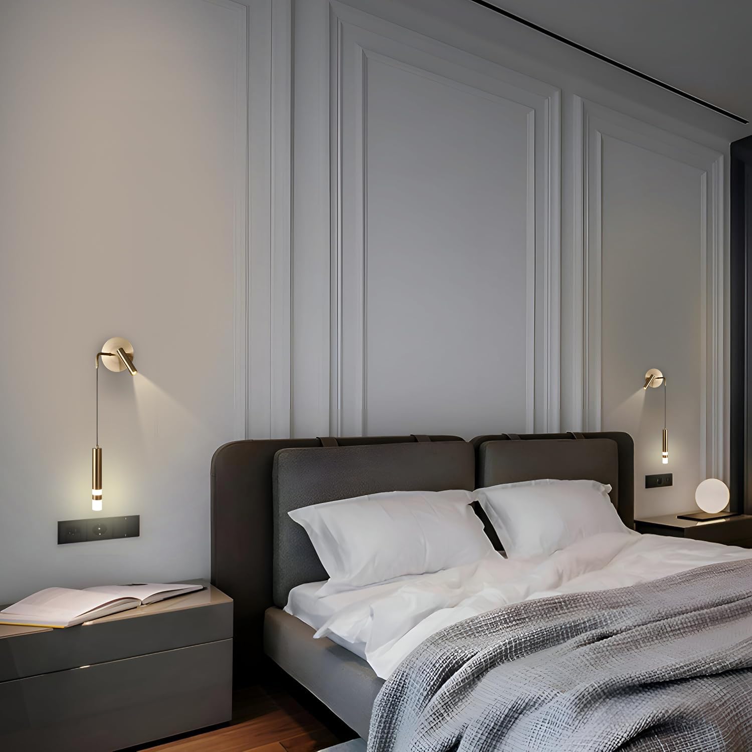Applique murale & Liseuse doré orientable 2 en 1