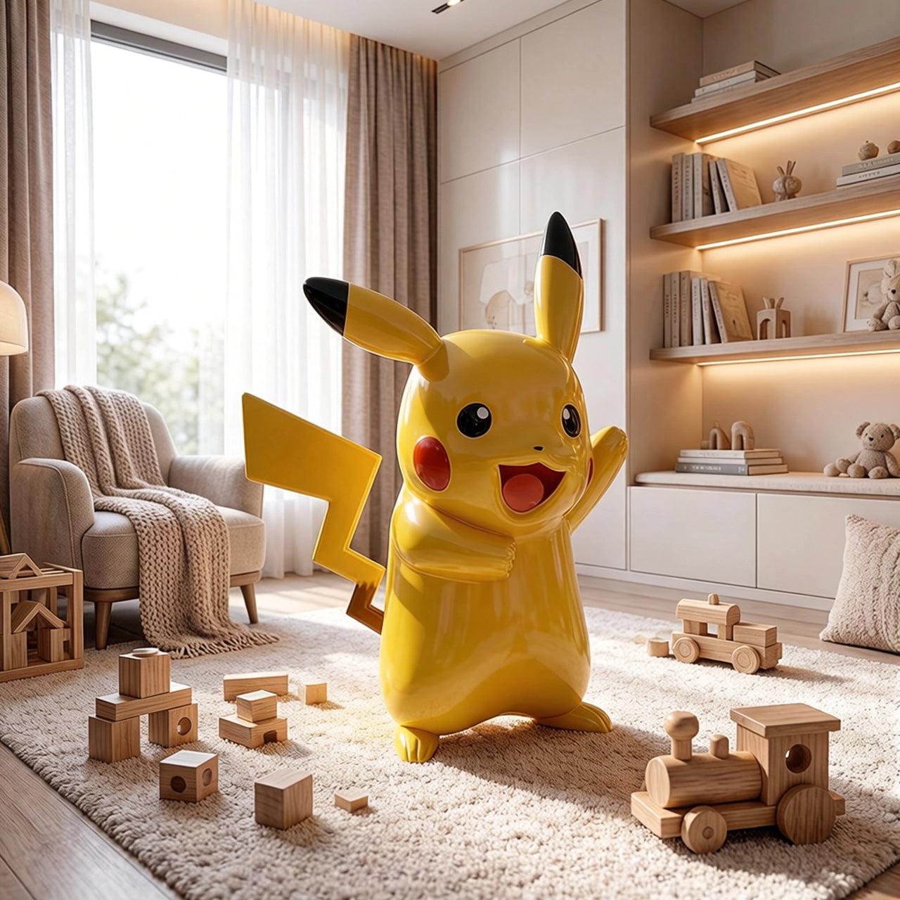 Sculpture Pikachu – 165 cm | Intérieur & Extérieur