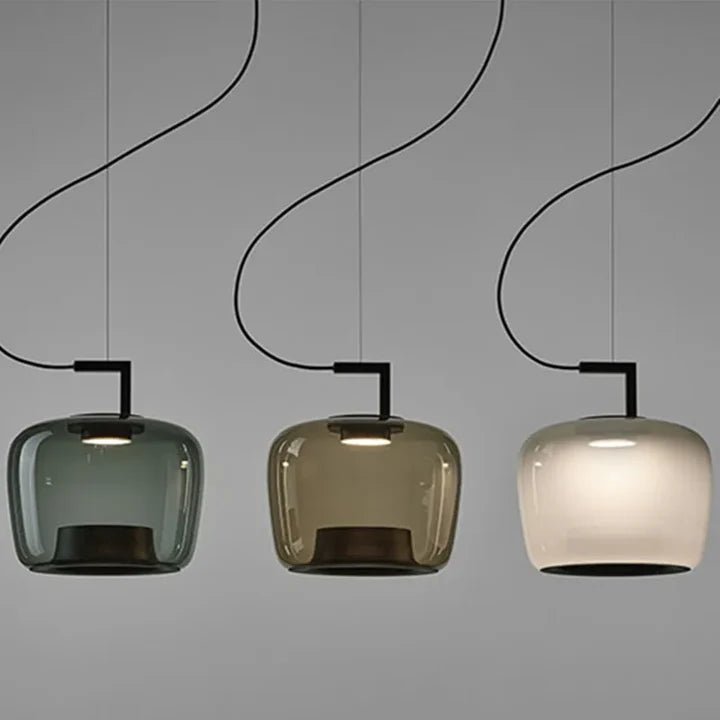 lustre nordique moderne en verre avec led créatif