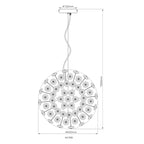 Lustre Lavande en doré à cristaux