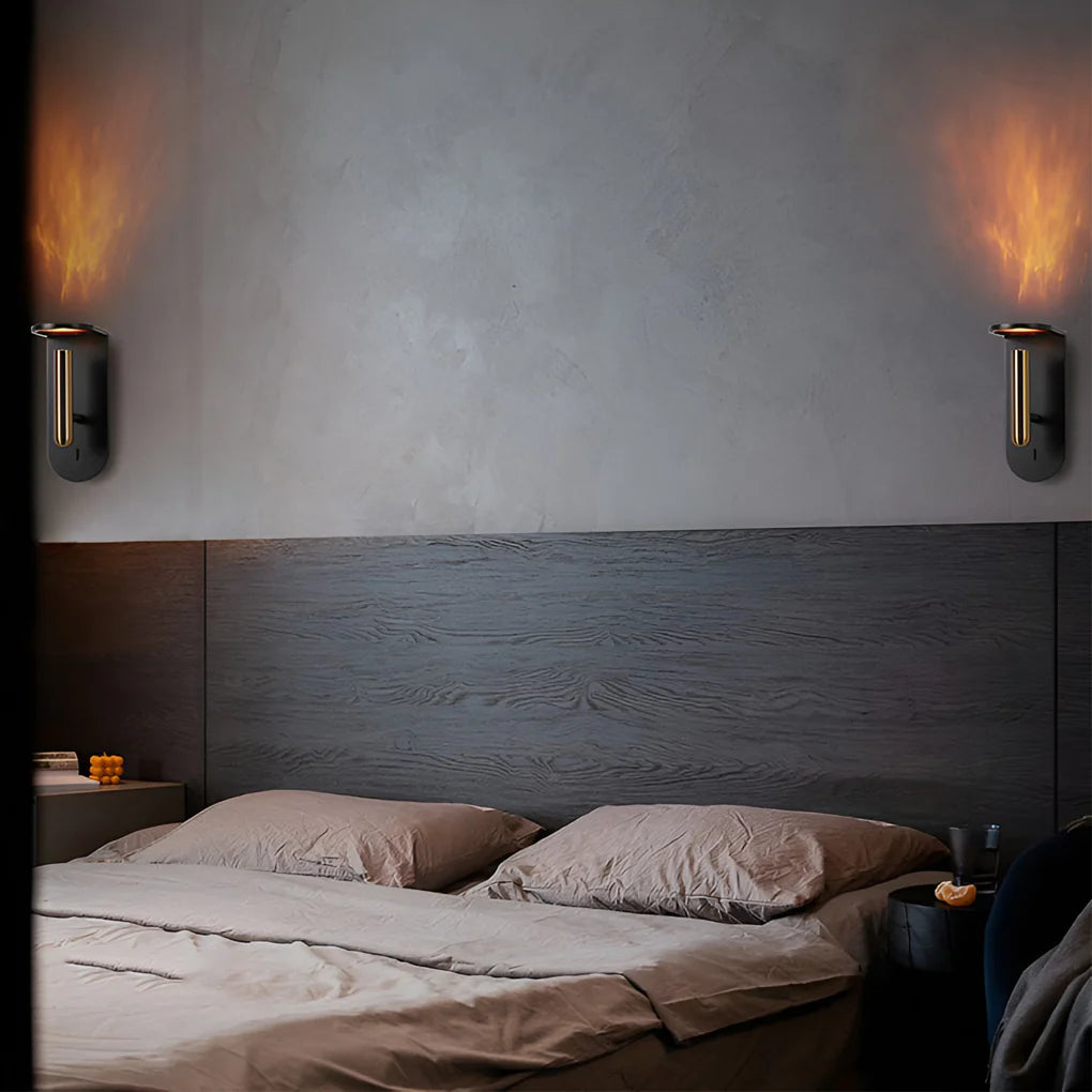 Applique murale nordique LED 3W créative avec effet flamme