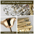 Lustre Hexagone en paillettes d'acier inoxydable Doré