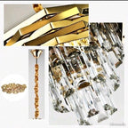 Lustre Hexagone en paillettes d'acier inoxydable Doré