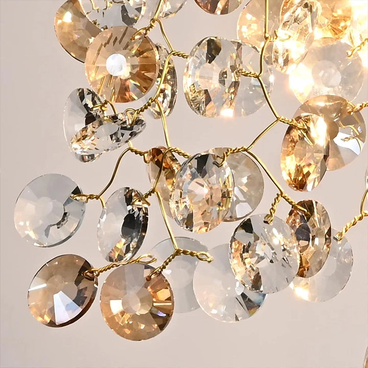 Lustre traditionnel Champagne en verre cristallin pour salon marocain