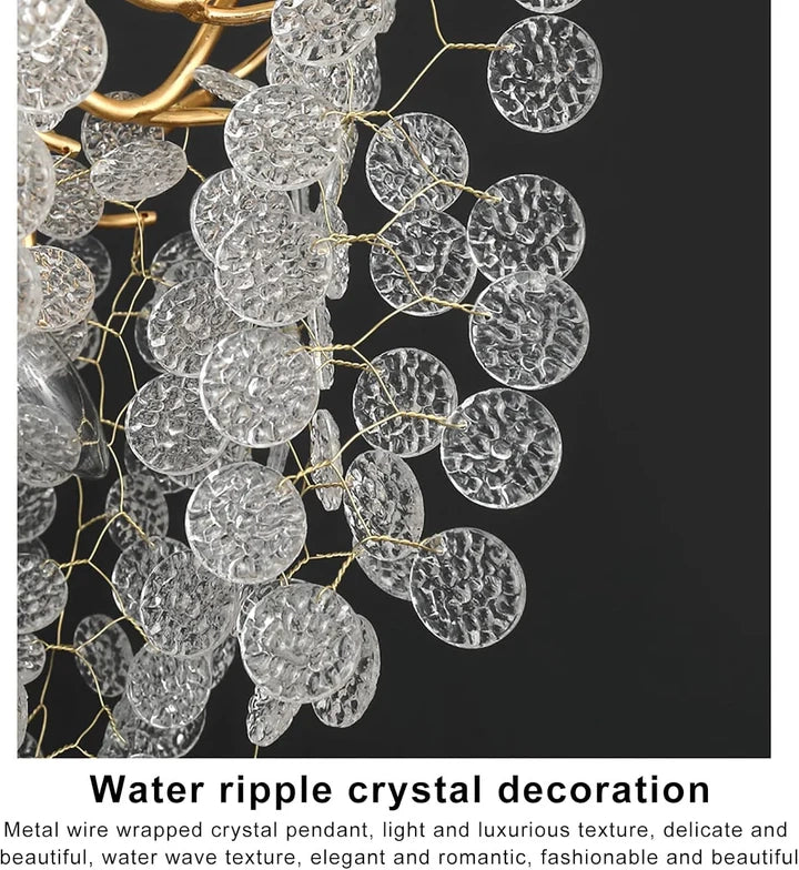 Lustre traditionnel Feuille en verre cristallin pour salon marocain