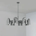 Lustre Cirkus 8 branches au design moderne architectural tubulaire