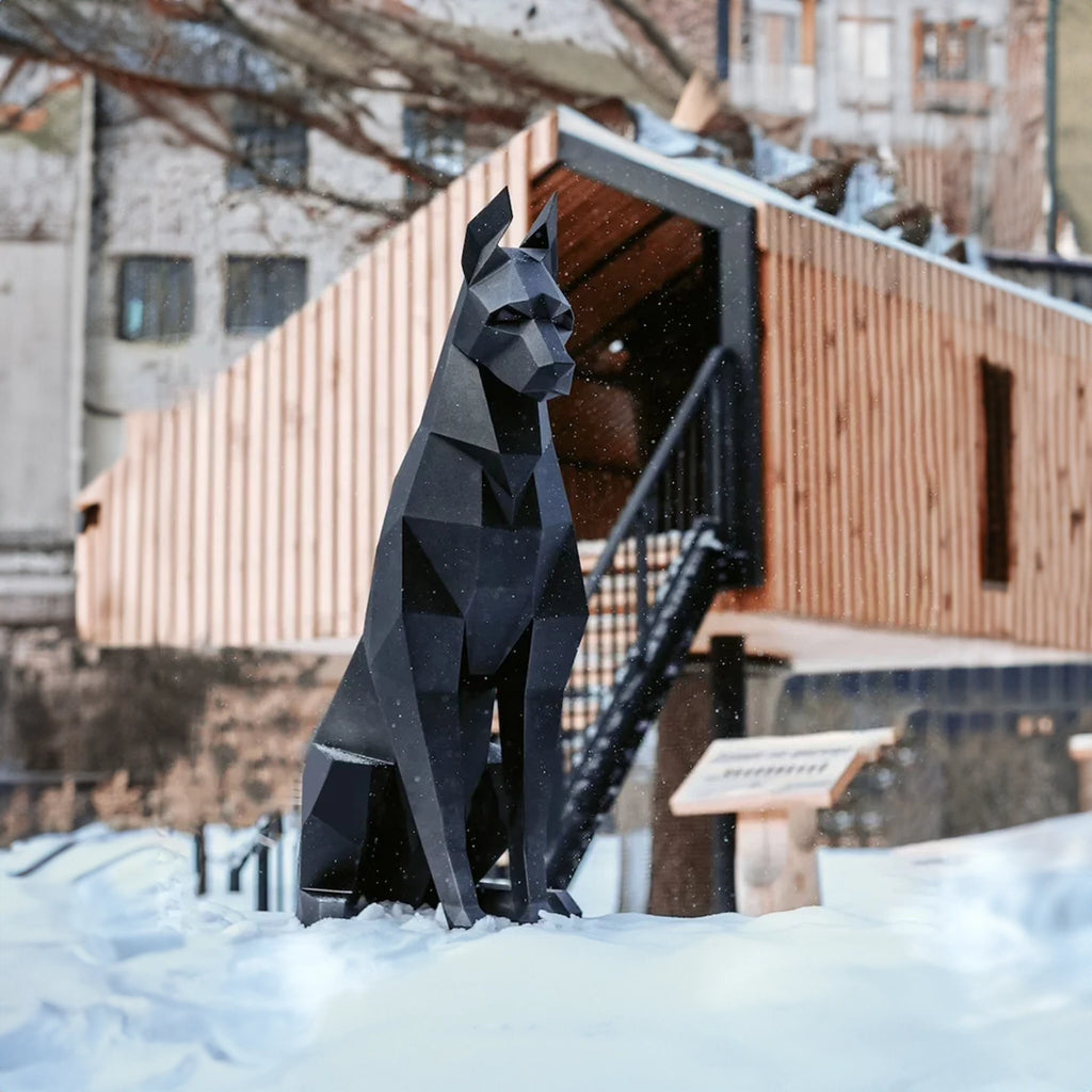 Sculpture Doberman Assis – Intérieur & Extérieur