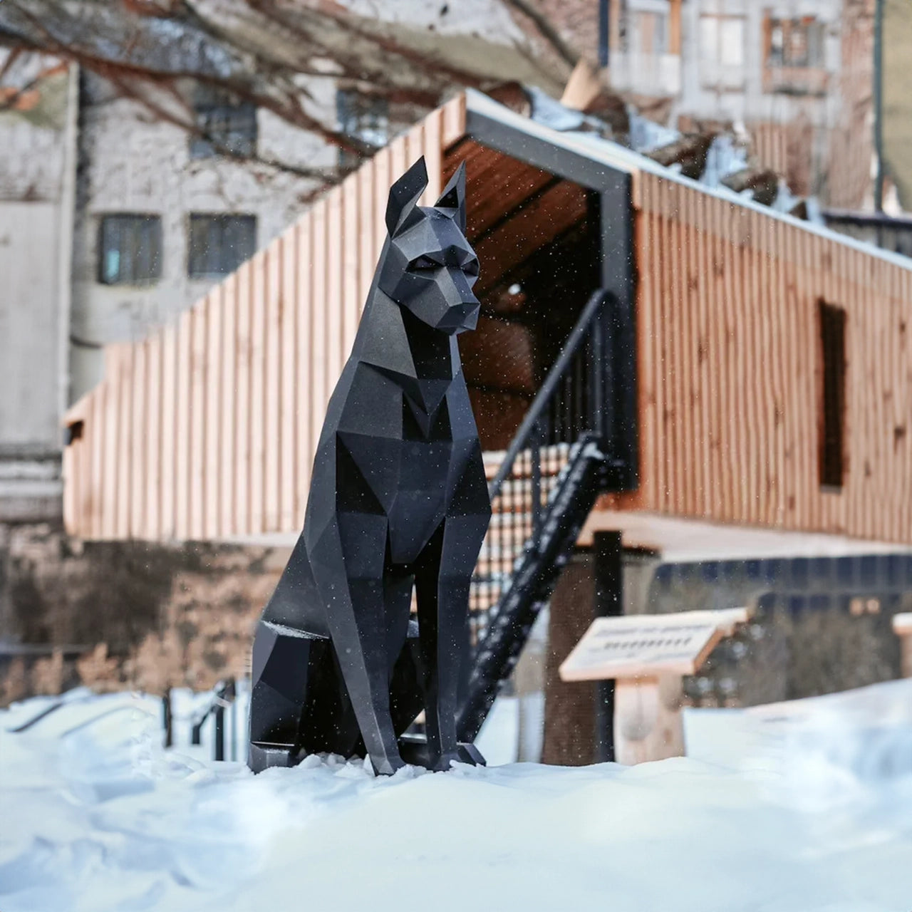 Sculpture Doberman Assis – Intérieur & Extérieur