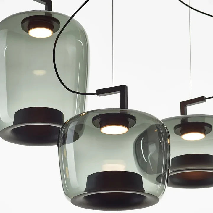 lustre nordique moderne en verre avec led créatif