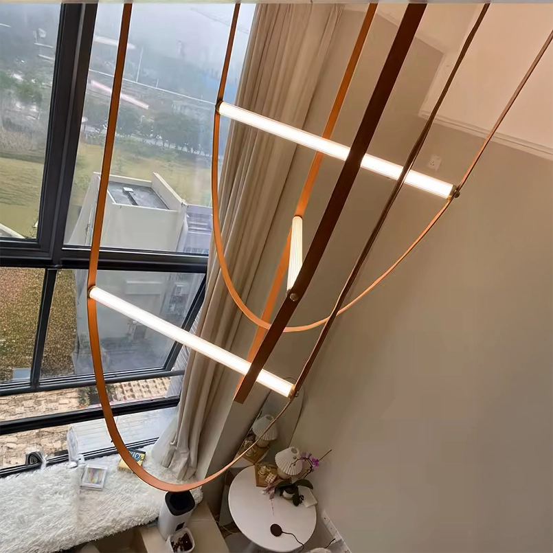 lustre vkeid en cuir éclairage décoratif au plafond
