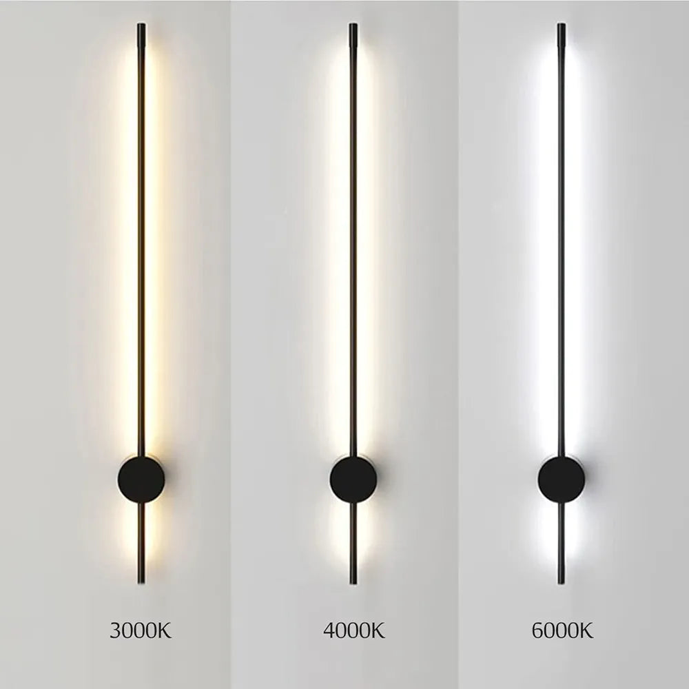 Applique murale LED linéaire noire