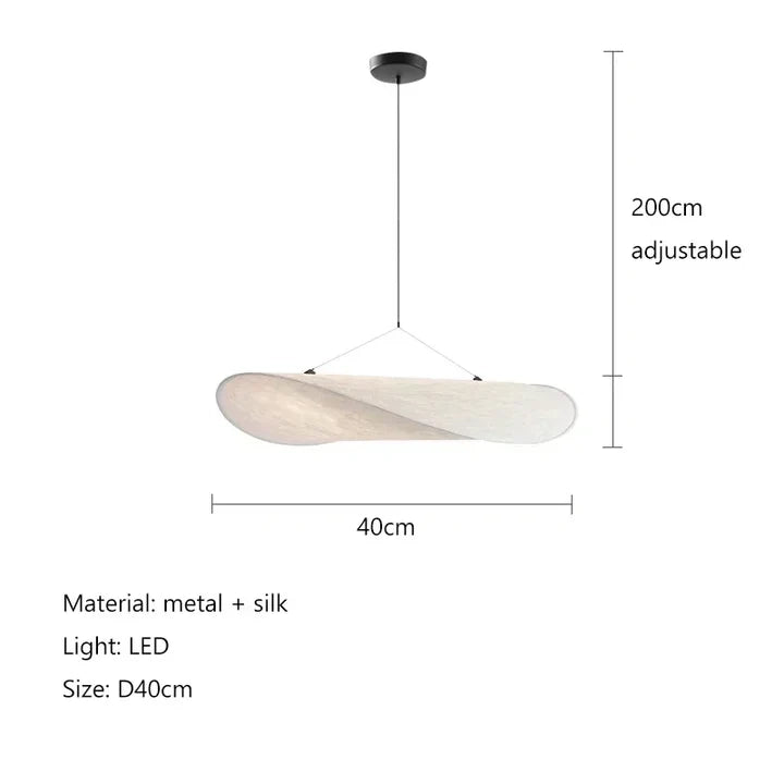 Suspension Blanc Soie Tissu Lustre Rétro