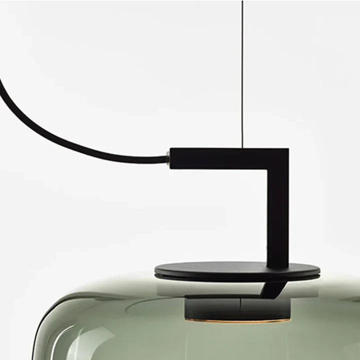 lustre nordique moderne en verre avec led créatif