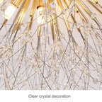 Lustre Lavande en doré à cristaux
