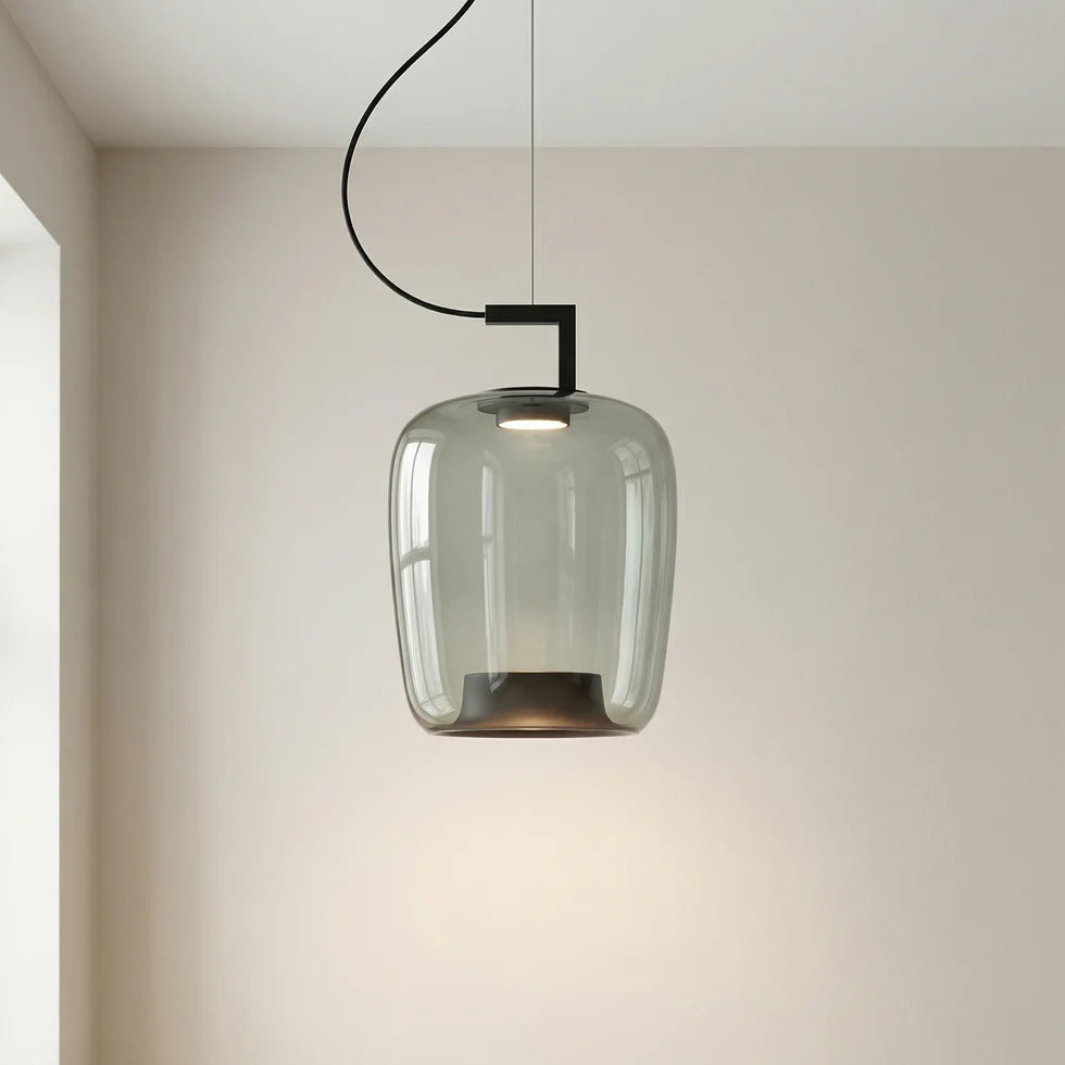 lustre nordique moderne en verre avec led créatif