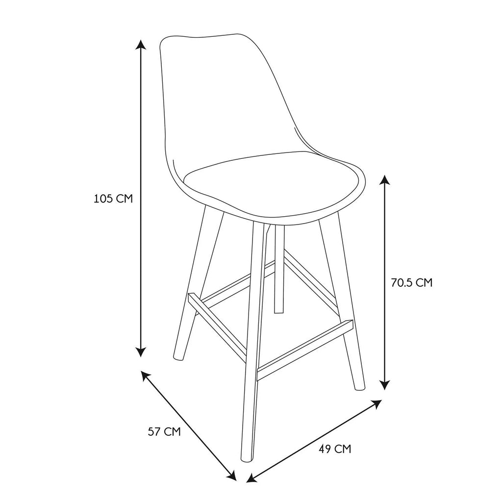 FAVELA tabouret de bar en noir et pieds en bois