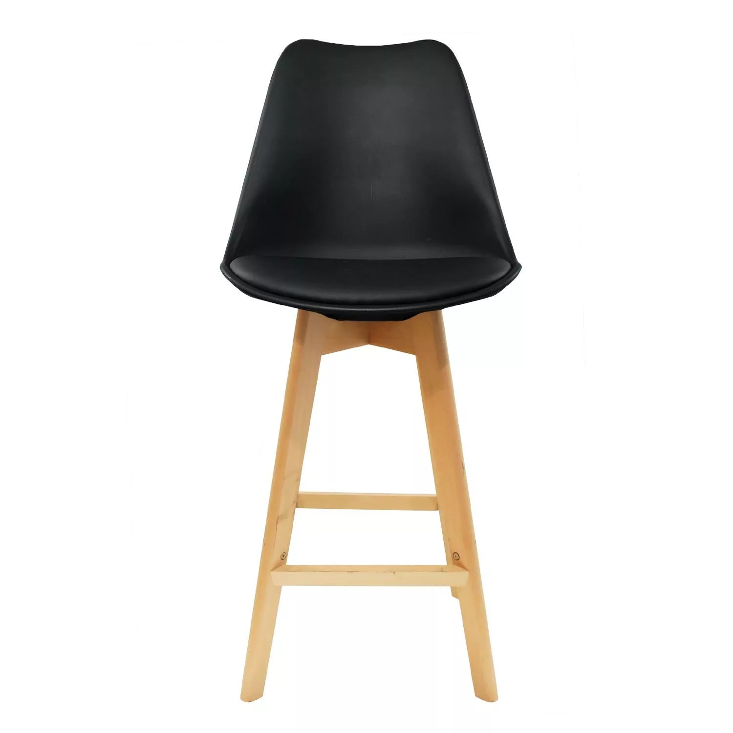 FAVELA tabouret de bar en noir et pieds en bois