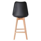 FAVELA tabouret de bar en noir et pieds en bois
