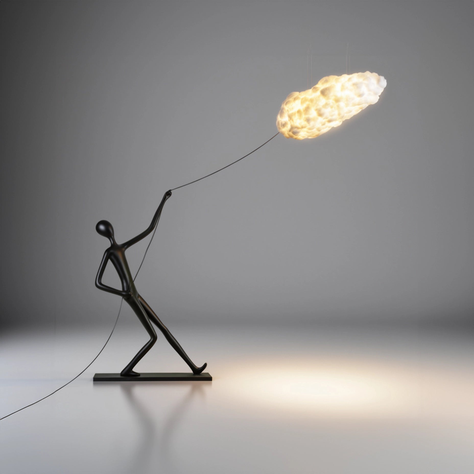 Sculpture Lumineuse — L’Homme au Nuage