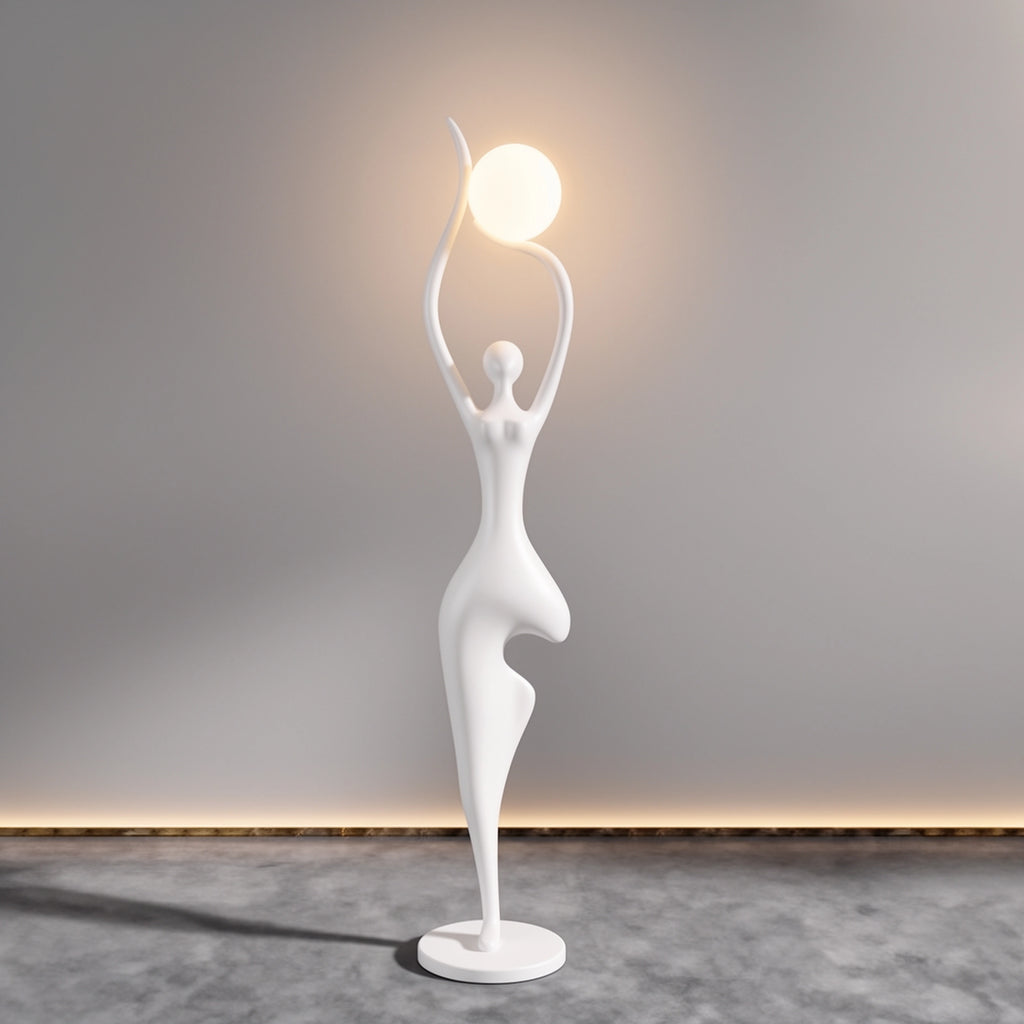 Sculpture Homme aux Six Sphères Lumineuses
