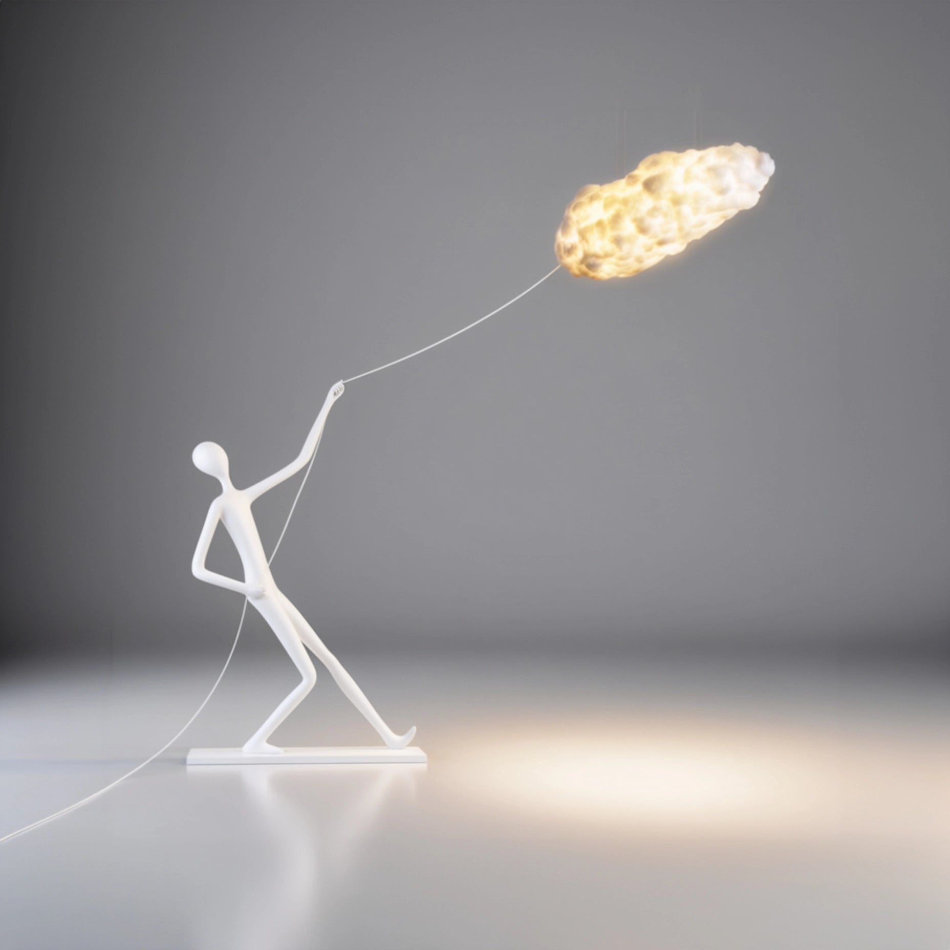 Sculpture Lumineuse — L’Homme au Nuage
