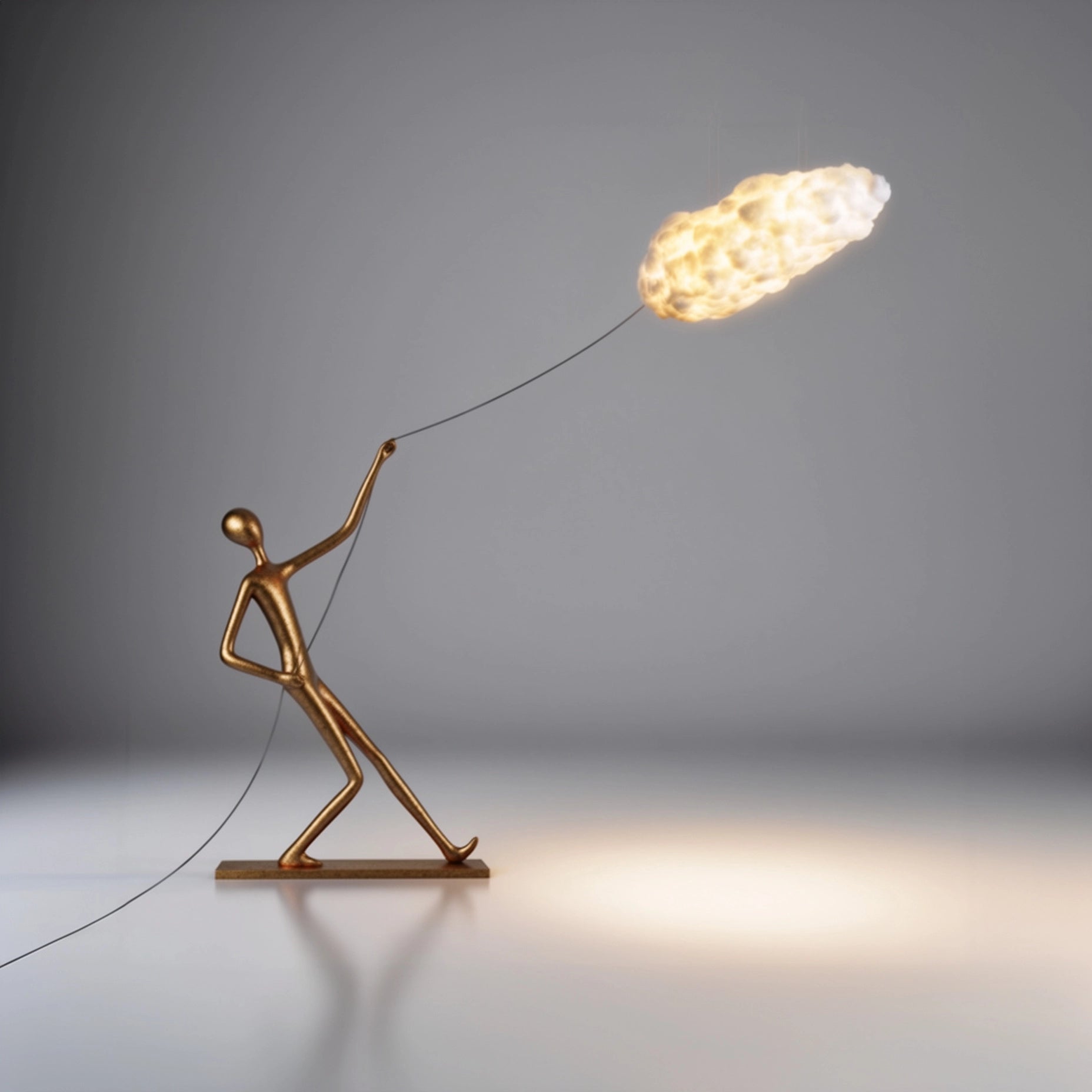 Sculpture Lumineuse — L’Homme au Nuage