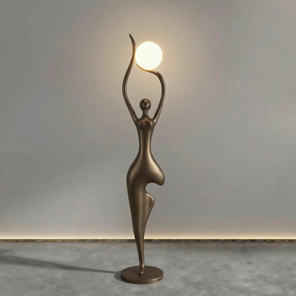 Sculpture Homme aux Six Sphères Lumineuses