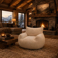 NUAGE — Fauteuil Pouf en Peluche Côtelée