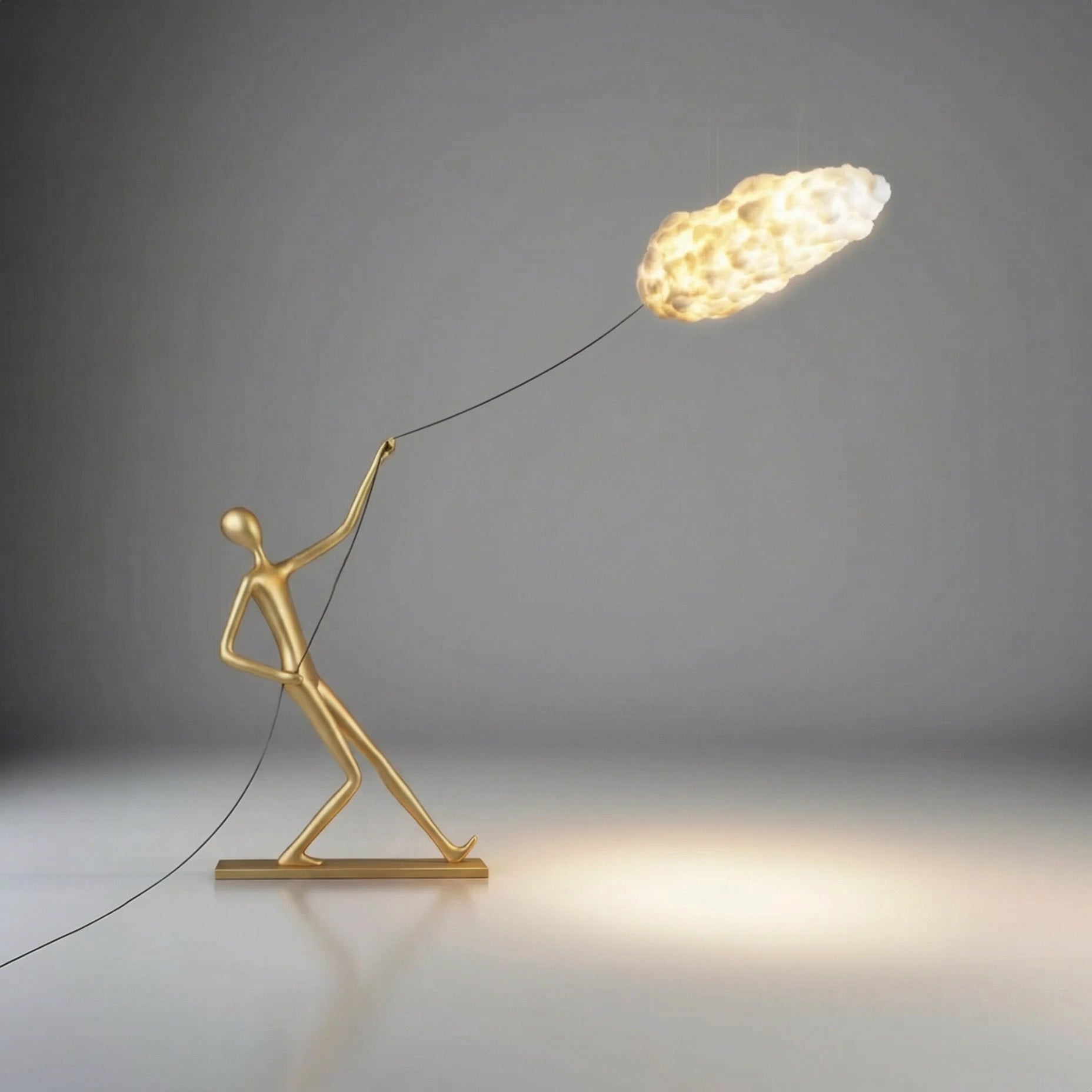 Sculpture Lumineuse — L’Homme au Nuage