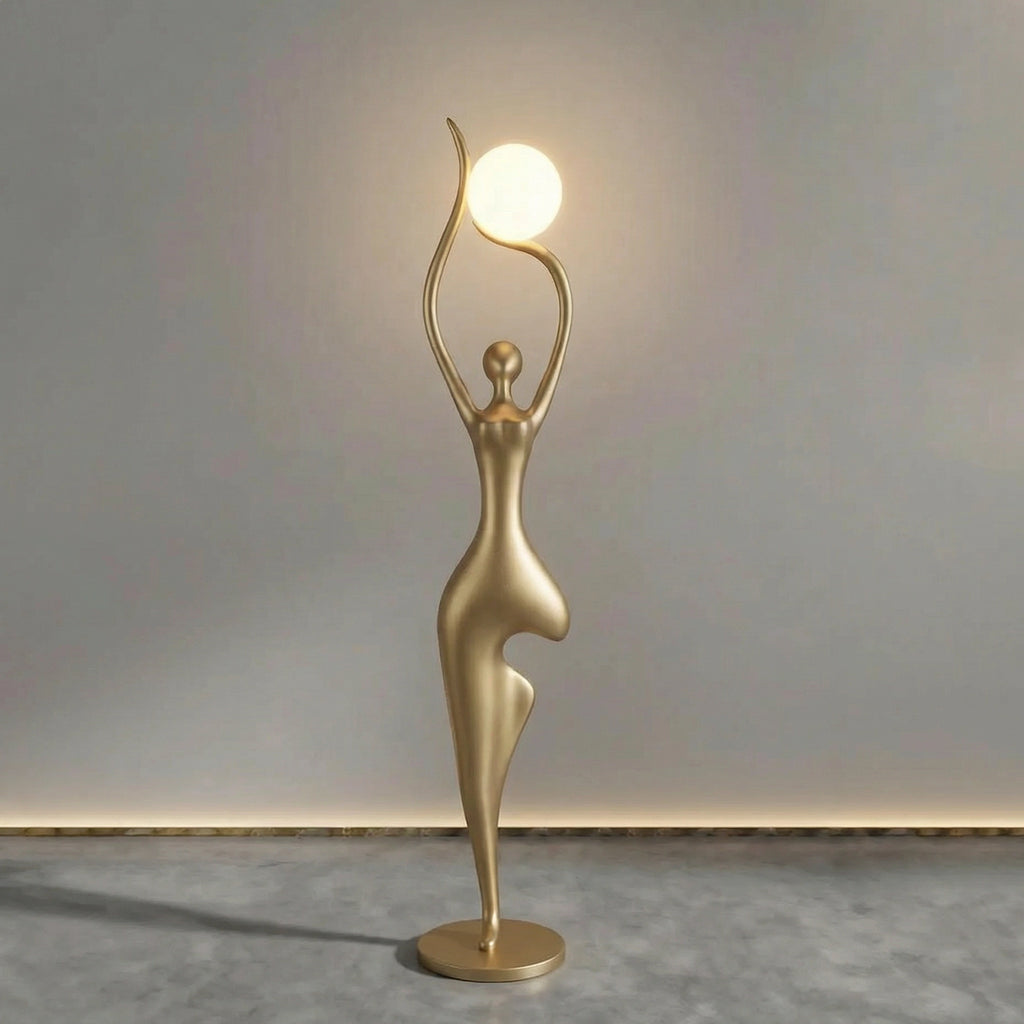 Sculpture Homme aux Six Sphères Lumineuses