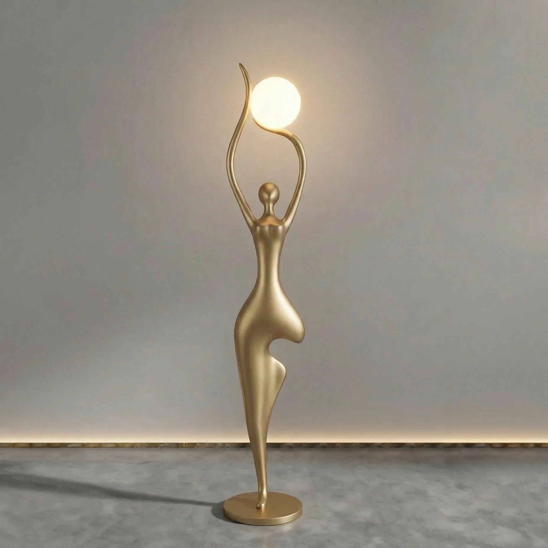 Sculpture Homme aux Six Sphères Lumineuses