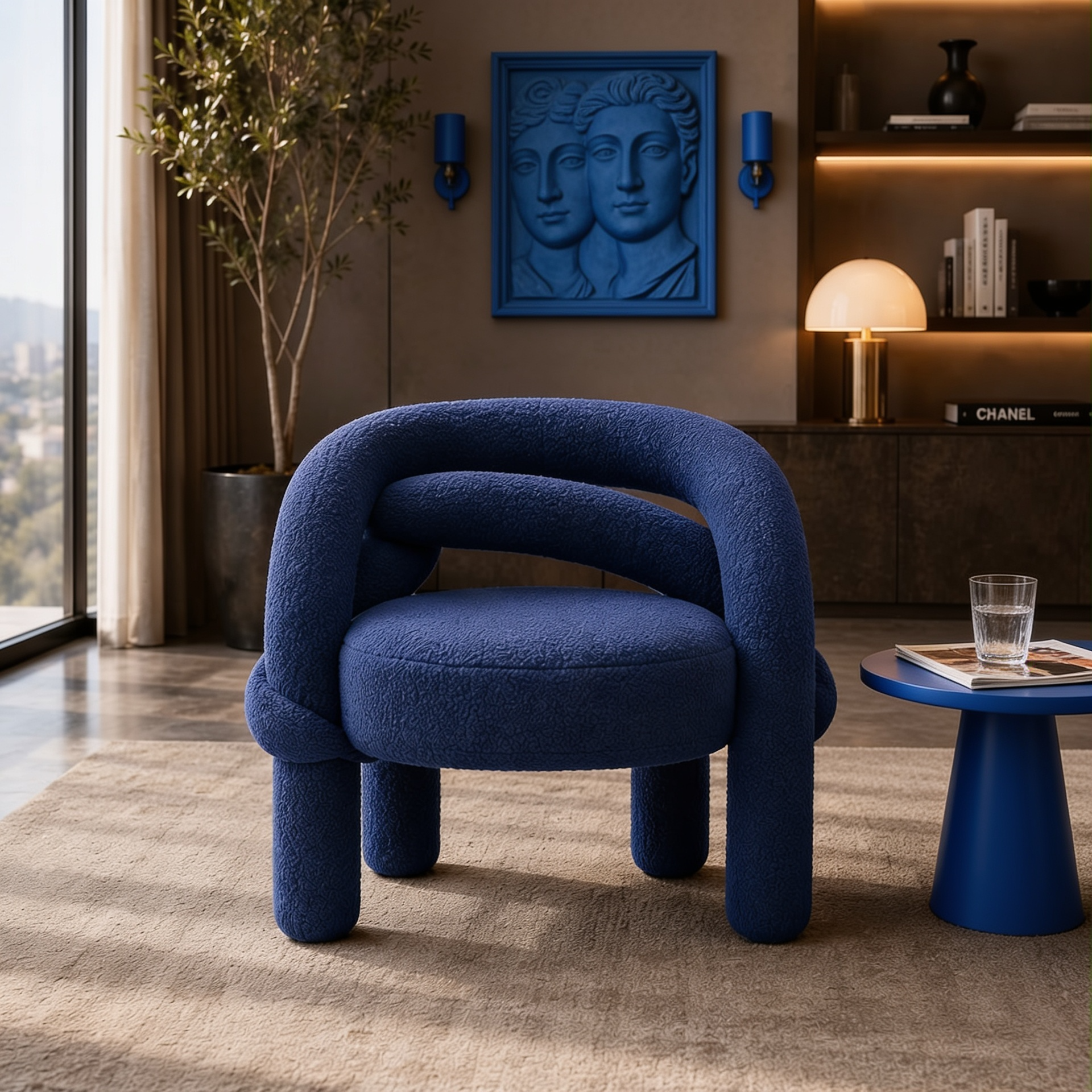Fauteuil Shibari Lounge bleu