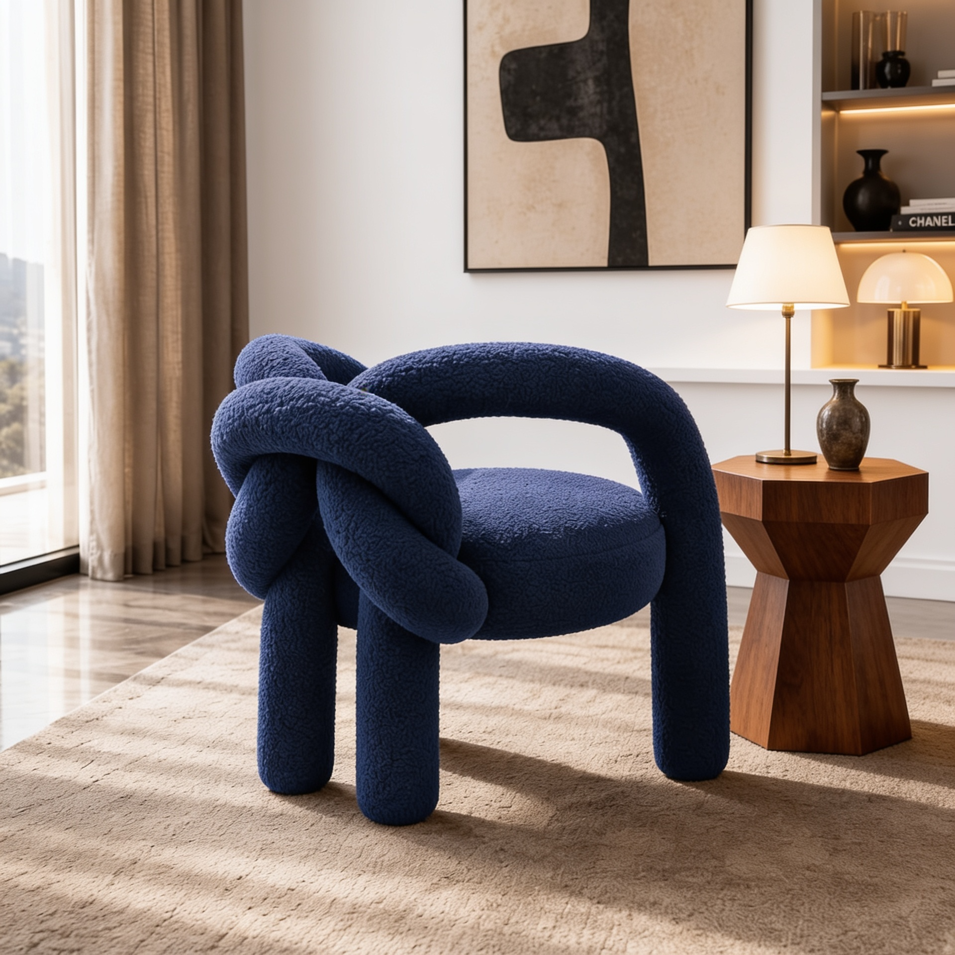 Fauteuil Shibari Lounge bleu