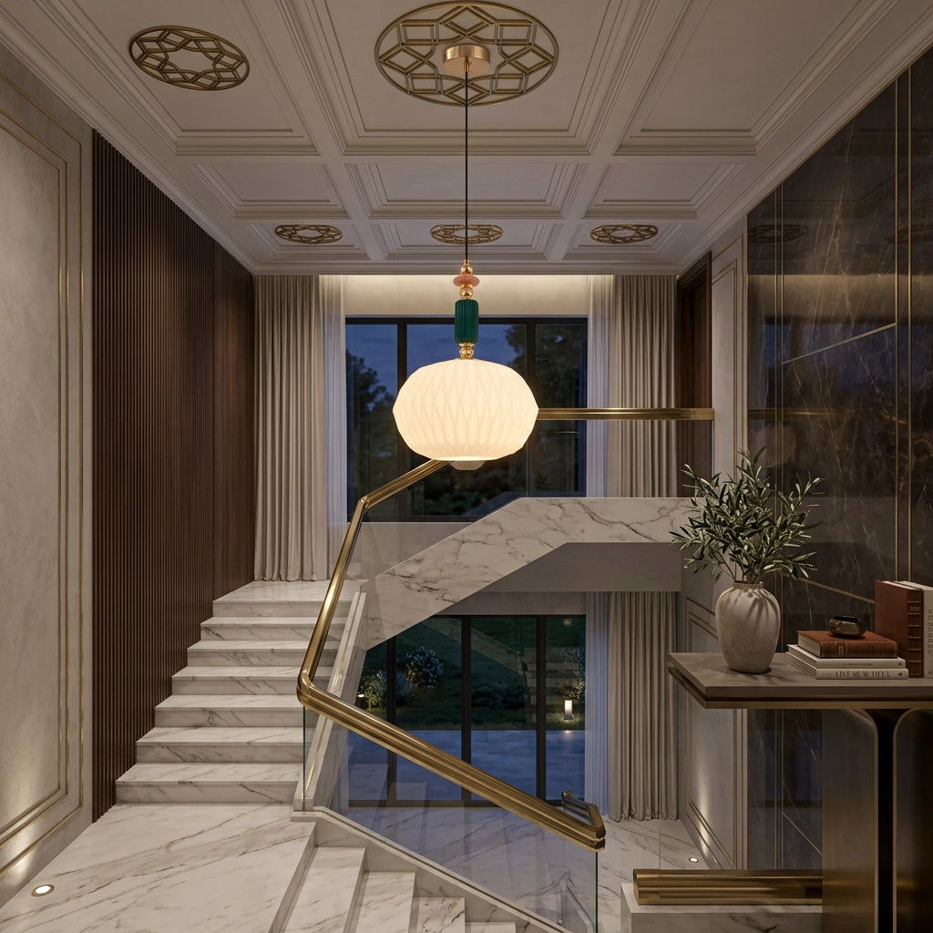 Suspension Opaline Émeraude