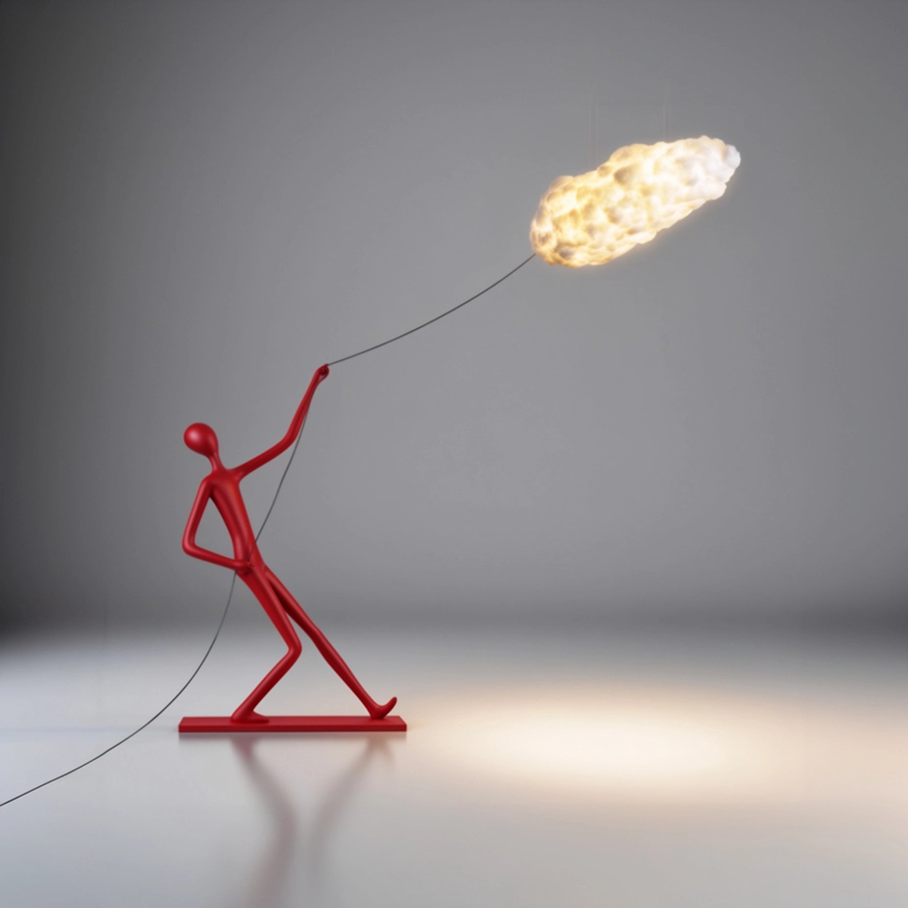 Sculpture Lumineuse — L’Homme au Nuage